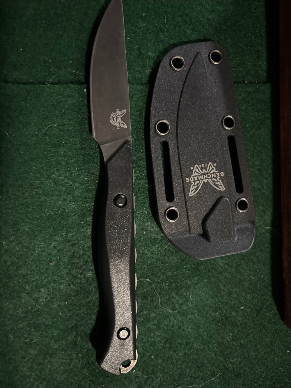 Benchmade Black Fixed-Blade Knife with Sheath